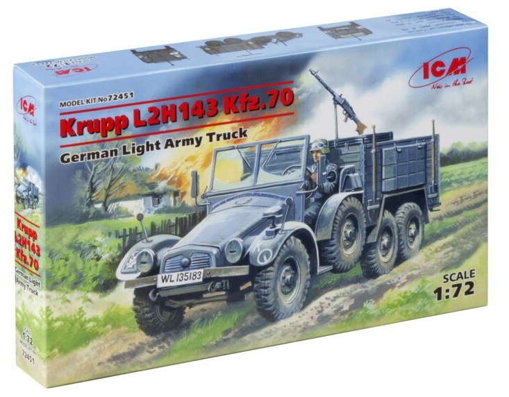 ICM Сборная модель Krupp L2H143 Kfz70 Германский легкий грузовой автомобиль, 1/72