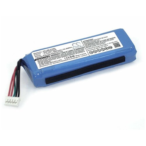 Аккумуляторная батарея CameronSino CS-JML310SL для JBL Charge 2 3.7V 6000mAh 22.20Wh оригинальный gsp1029102 6000 мач сменный аккумулятор для jbl charge 2 plus charge 2 charge 3 2015 версия p763098 батареи