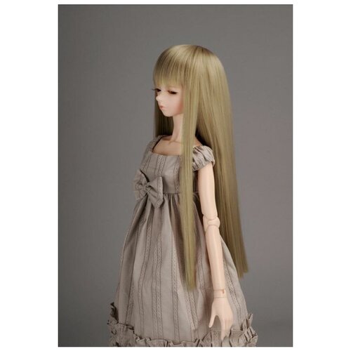 парик с чёлкой русый длинный Dollmore 8-9 PNY Bangs Straight Wig C.Brown (Парик русый длинный с челкой 20-23 см для кукол Доллмор / Пуллип)