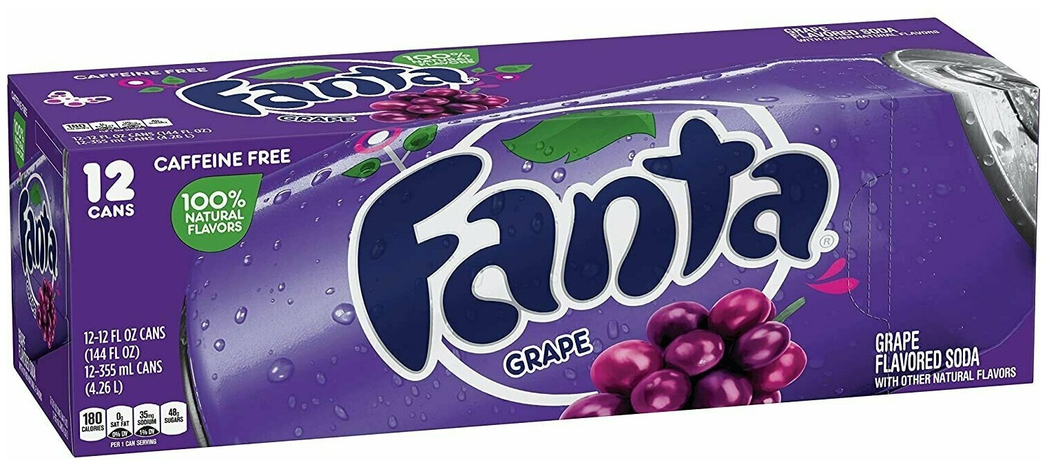 Газированный напиток Fanta Grape со вкусом винограда 12 шт