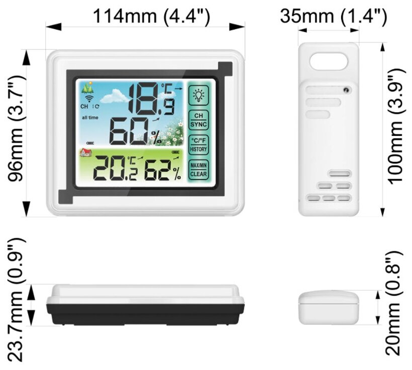 Погодная станция с внешним беспроводным датчиком - фотография № 2