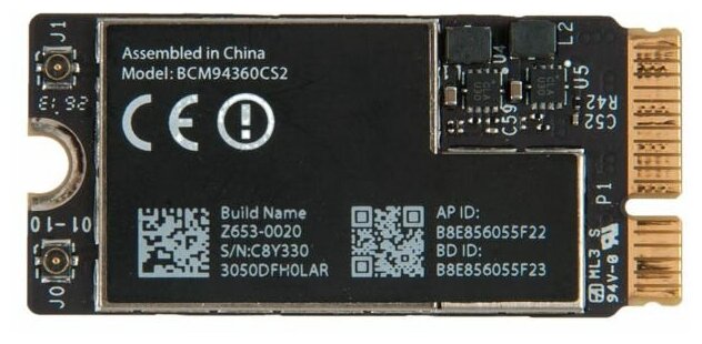 Плата WiFi-AirPort Bluetooth BCM94360CS2 для MacBook Air 11 13 A1465 A1466 Mid 2013 Early 2014 Early 2015 661-7465 653-0020