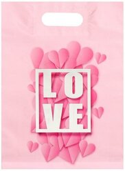 Набор полиэтиленовых пакетов с ВУР по 20 шт, "Любовь", нежно- розовые, 31х40 см, 60 мкм 7059184