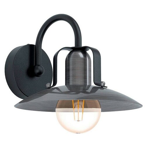 фото Бра h - 1,8см, s - 2,3см, 28w, e27, техно, плафон - черный, арматура - черный eglo