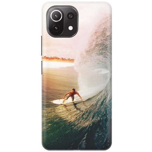 фото Ультратонкий силиконовый чехол-накладка для xiaomi mi 11 lite 4g с принтом "серфер" gosso
