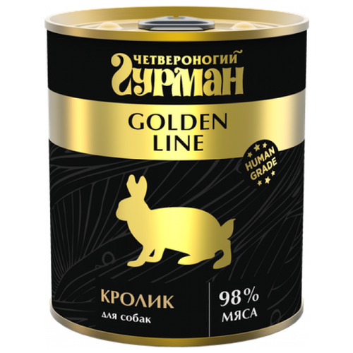 Четвероногий Гурман Golden Line консервы для собак с Кроликом 340 гр x 3 шт.