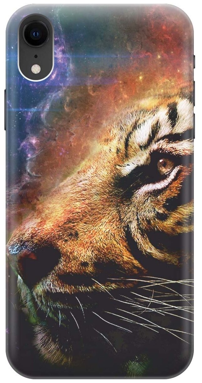 Силиконовый чехол на Apple iPhone XR / Эпл Айфон Икс Эр с рисунком "Космический тигр"