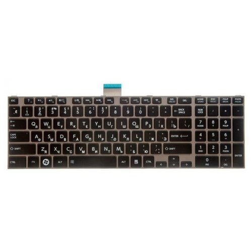 Клавиатура keyboard для ноутбука Toshiba Satellite черная с серой рамкой гор Enter NSK-TV0GC 1530₽
