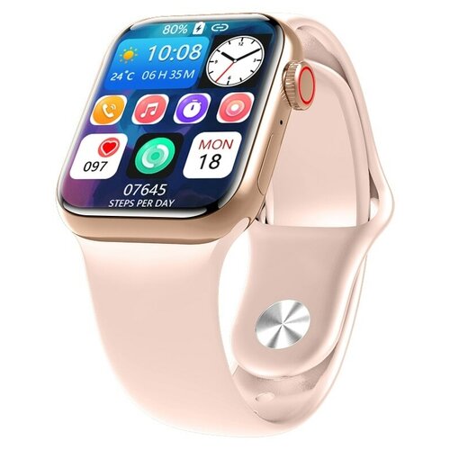 Умные смарт часы M7 Pro / Smart Watch 45мм, Series 7 (iOS/Android), беспроводная зарядка, цвет: Розовый (Rose)