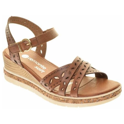 фото Босоножки remonte женские летние, размер 39, цвет коричневый, артикул d3055-24