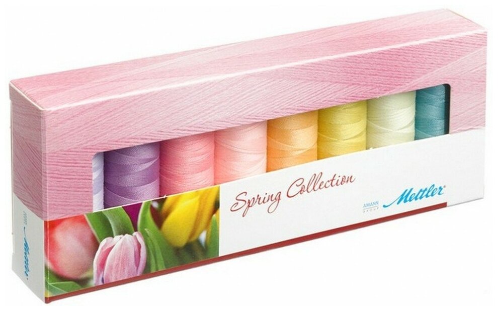Набор с нитками Seralon "Оттенки Весны" в подарочной упаковке #SE8SPRING Amann Group Mettler
