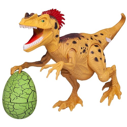 Набор динозавров Junfa большой желтый, яйцо, свет и звук (WA-19281) набор игровой динозавры большой желтый динозавр яйцо со световыми и звуковыми эффектами junfa toys [wa 19281]