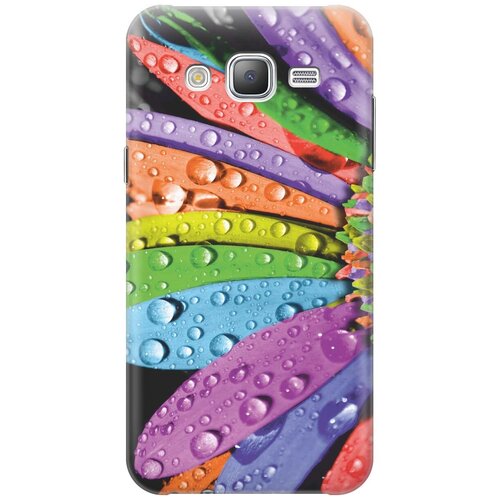 фото Силиконовый чехол на samsung galaxy j5 (2015) / самсунг джей 5 2015 с принтом "разноцветные листья в каплях gosso