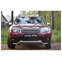 Защитная сетка переднего бампера (дхо+обвес) Renault Duster 2010-2014 (I поколение)