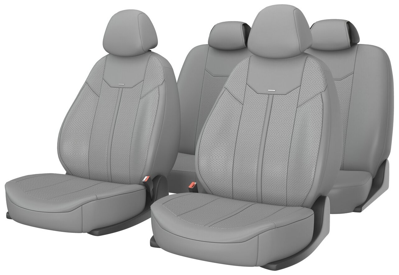 Универсальные чехлы на автомобильные сиденья CarFashion MUSTANG серый/серый/серый