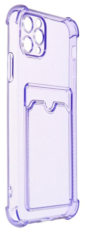 Чехол LuxCase для APPLE iPhone 11 Pro Max TPU с картхолдером 1.5mm Transparent-Lilac 63541 - фото №1