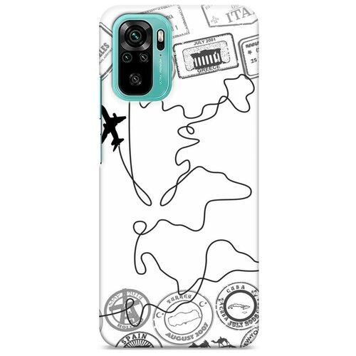 фото Пластиковый чехол "путешествие без границ" на xiaomi redmi note 10 / сяоми редми нот 10 case place