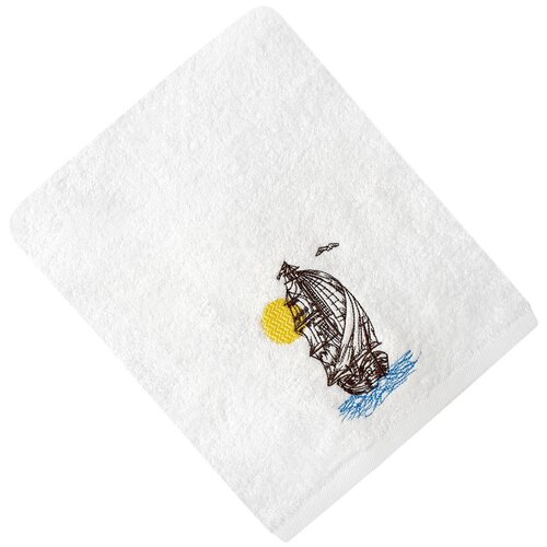 фото Tana home collection полотенце korabl цвет: белый (30x70 см) br42194