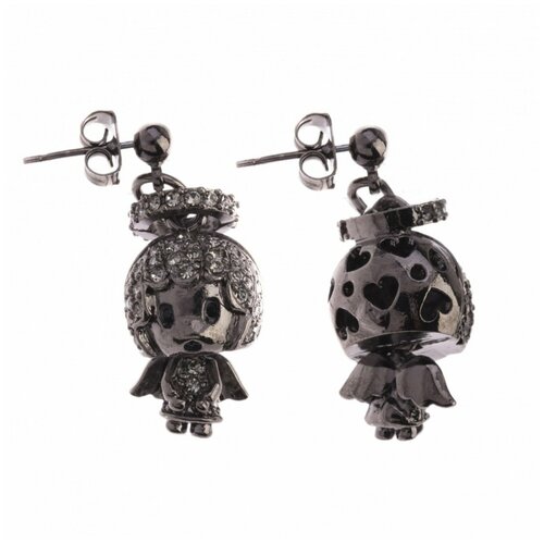 Серьги ангел в темном металле