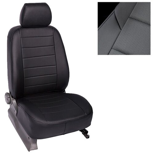 фото Чехлы из экокожи seintex для renault logan i 2004-2014 (черные, 85353)