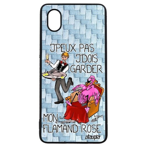 фото Ударопрочный чехол на смартфон // samsung galaxy a01 // "не могу - у меня фламинго!" крутой рисунок, utaupia, голубой