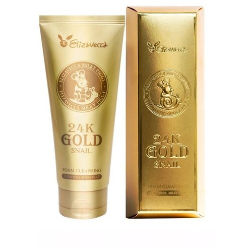 Пенка для умывания и снятия макияжа Elizavecca 24K Gold Snail Cleansing Foam с золотом и улиточным муцином