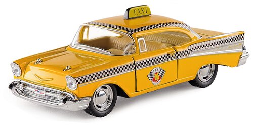 Легковой автомобиль Serinity Toys 1957 Chevrolet Bel Air такси 5360DKT 1:40, 12.5 см, желтый