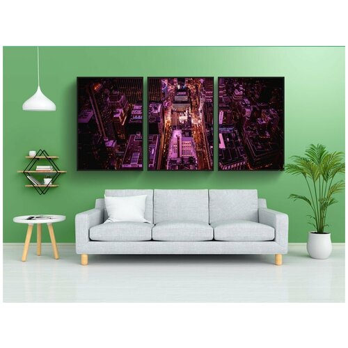 фото Набор модулных постеров для интерьера "нью йорк, манхэттен, здания" 60x90 см. в тубусе, без рамки lotsprints