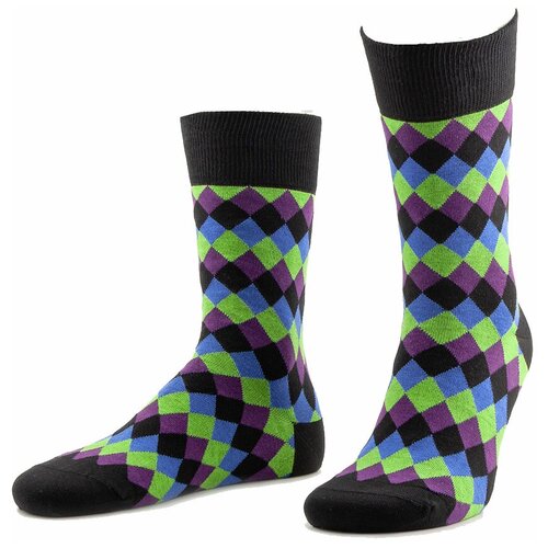 Носки Grinston, размер 25 (размер обуви 39-41), фиолетовый носки цветные мужские женские унисекс серые с разноцветными ромбами р 38 44