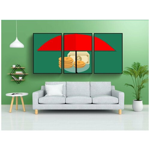 фото Набор модулных постеров для интерьера "деньги, монеты, вложение" 60x90 см. в тубусе, без рамки lotsprints