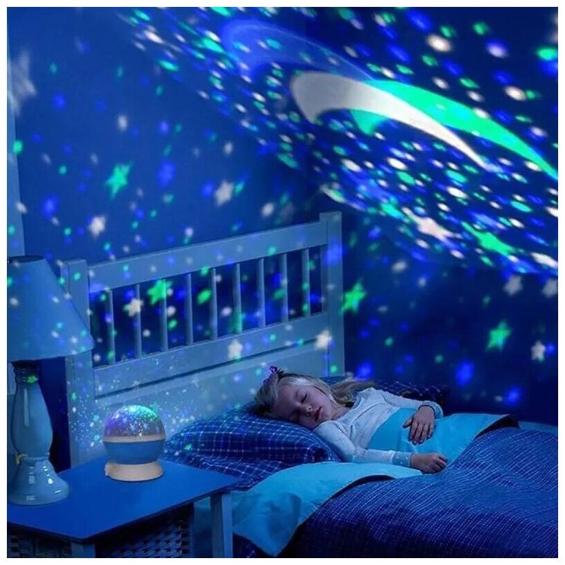 Лампа-ночник звёздное небо Star master, фиолетовый - фотография № 2