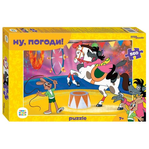фото Детский пазл "ну, погоди!", игра-головоломка паззл для детей, step puzzle, 560 деталей мозаики