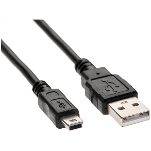 Кабель Cantell USB 2.0 A - Mini USB B для зарядки и передачи данных, 1,8м, с фильтром, черный