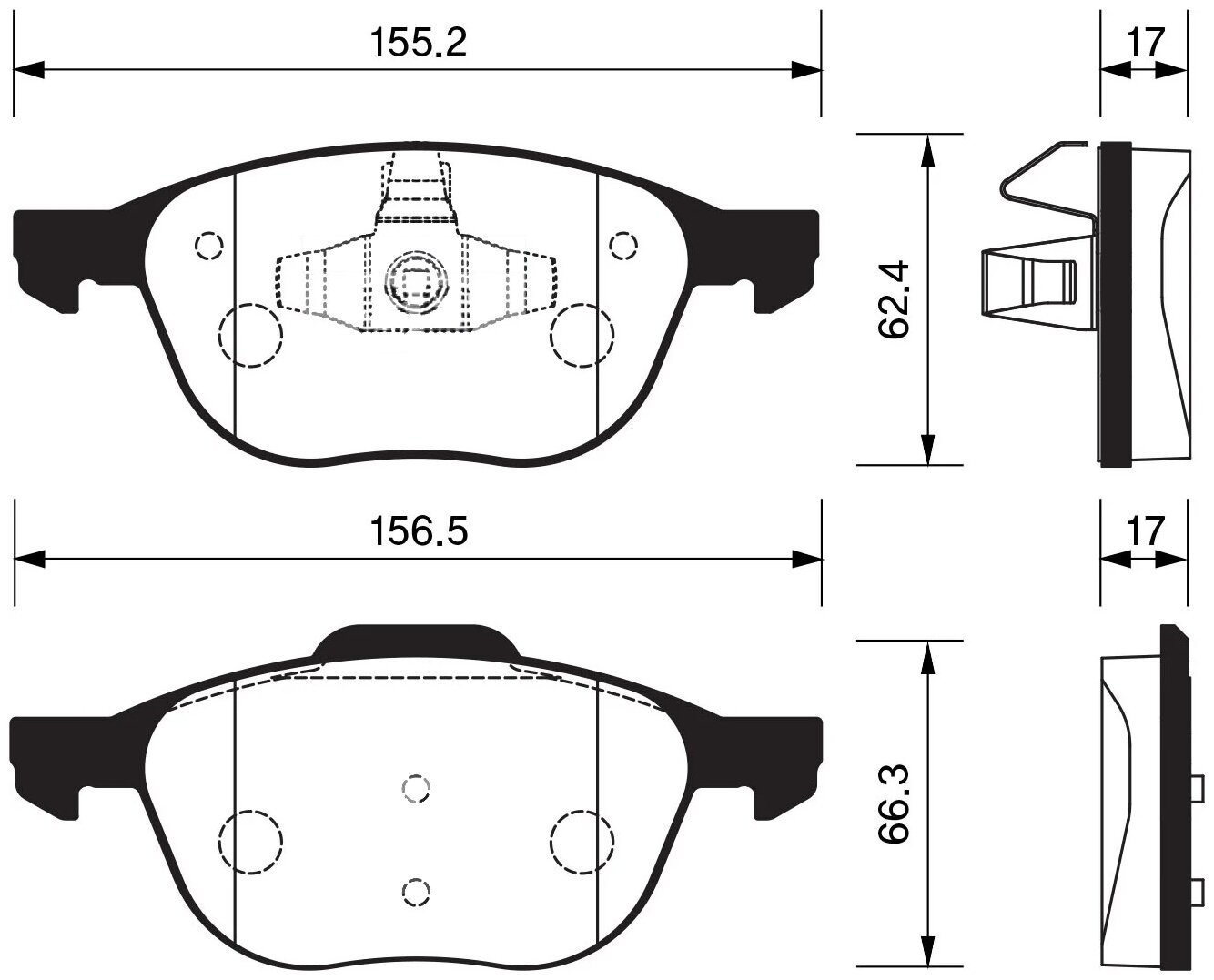 Дисковые тормозные колодки передние SANGSIN BRAKE SP1260 (4 шт.)