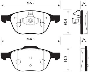 Дисковые тормозные колодки передние SANGSIN BRAKE SP1260 для Ford, Mazda, Volvo (4 шт.)