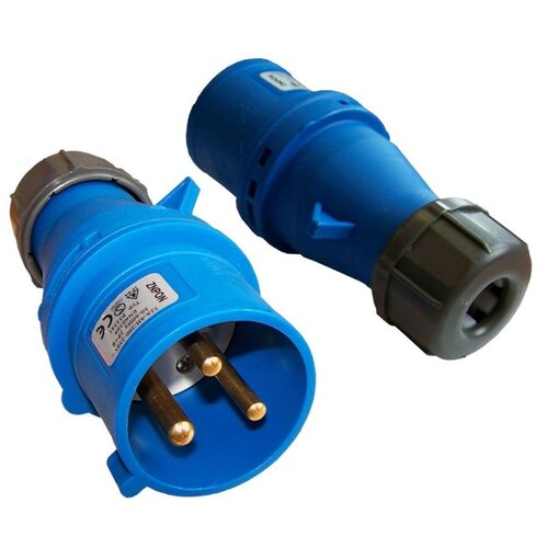 Вилка Lanmaster LAN-IEC-309-32A1P/M IEC 309 32A 250V blue