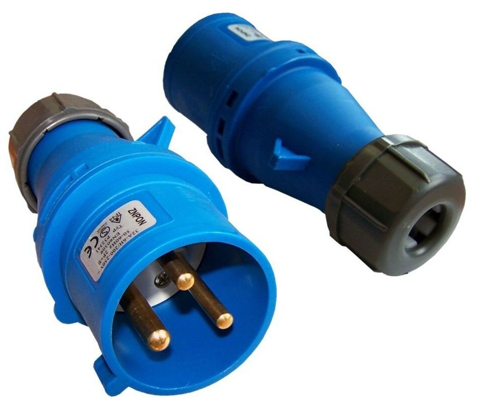 Вилка Lanmaster LAN-IEC-309-32A1P/M IEC 309 32A 250V blue