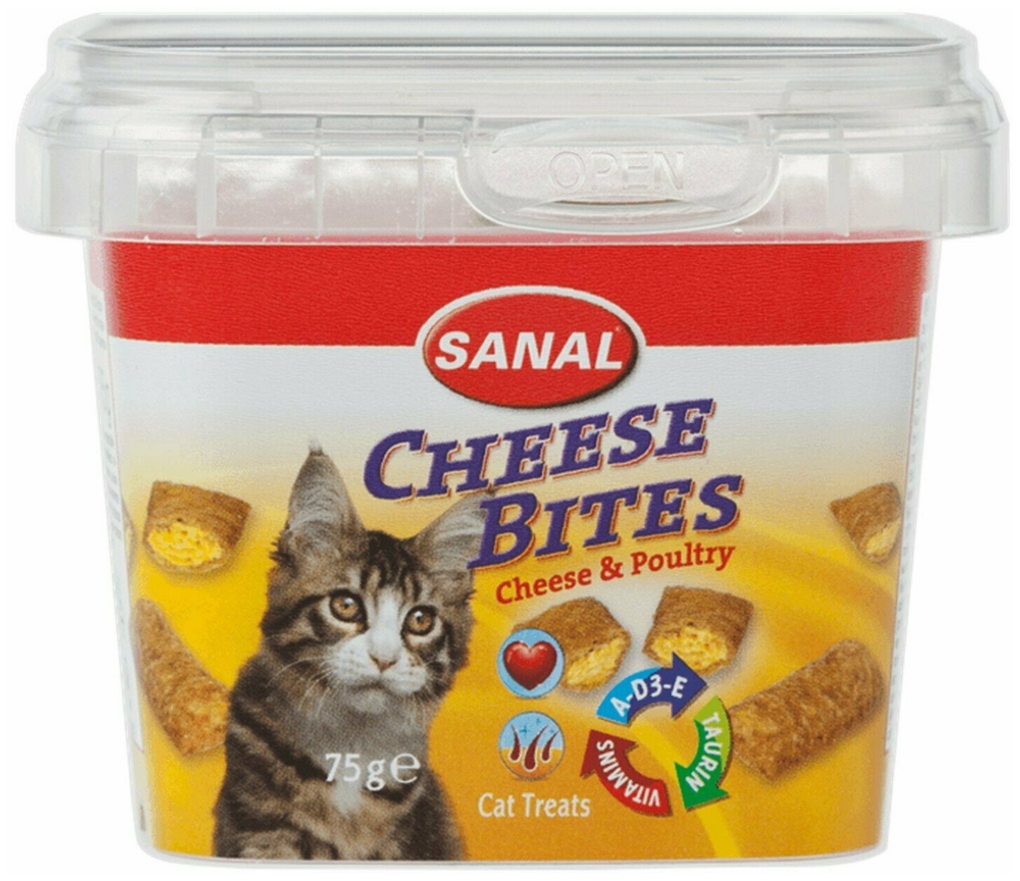 Лакомство для кошек SANAL подушечки Cheese Bites 75 г - фотография № 1