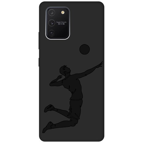 Матовый чехол Volleyball для Samsung Galaxy S10 Lite / Самсунг С10 Лайт с эффектом блика черный матовый чехол tennis для samsung galaxy s10 самсунг с10 с эффектом блика черный