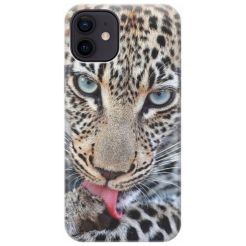 фото Ультратонкий силиконовый чехол-накладка для apple iphone 12 / 12 pro с принтом "леопард" gosso