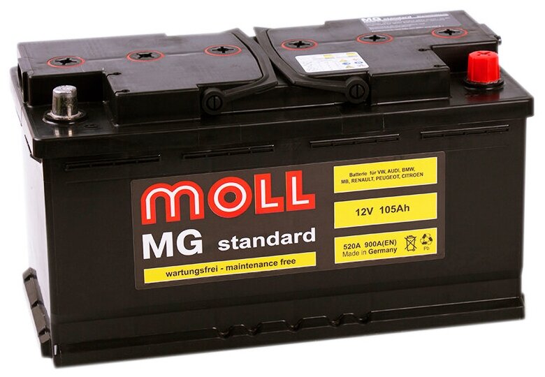Автомобильный аккумулятор MOLL MG 105R