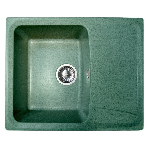 Кухонная мойка AquaGranitEx зелёная M-17К прямоугольная с крылом/305