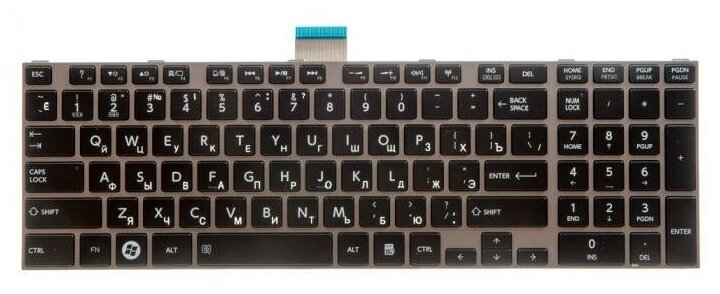 Клавиатура для ноутбука Toshiba Satellite C850 C850D C855 C855D L850 L850D L855 L855D черная с черной рамкой гор Enter 815₽