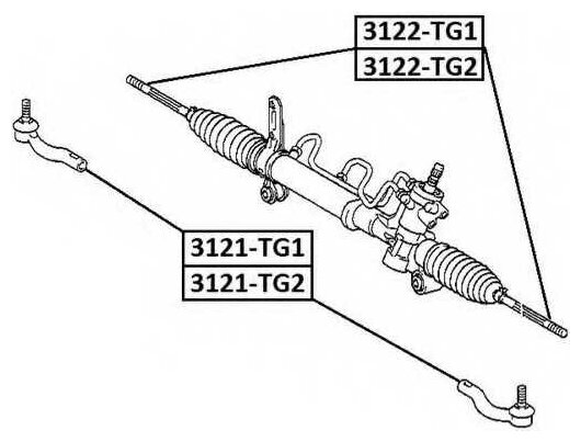 3121TG1 ASVA Наконечник рулевой левый CHERY CHERY TIGGO T11 2006-