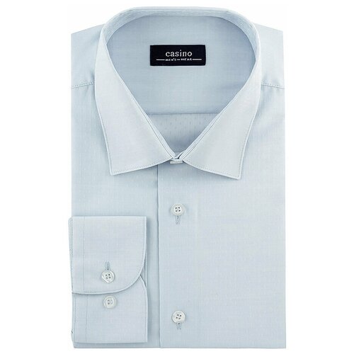 фото Рубашка мужская длинный рукав casino c213/157/265/z, полуприталенный силуэт / regular fit, цвет голубой, рост 174-184, размер ворота 44