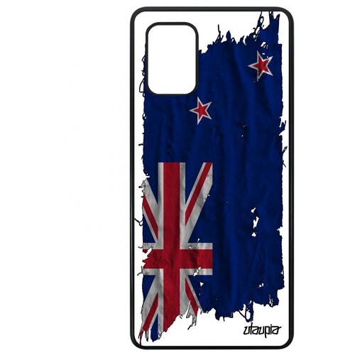 фото Модный чехол для телефона // samsung galaxy a71 // "флаг новой зеландии на ткани" стиль государственный, utaupia, белый