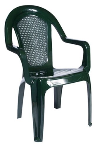 Кресло пластмассовое "Стар" 58х62х89см, зеленый (Россия) - фотография № 1