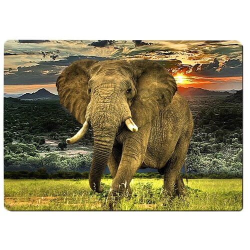 фото Коврик для мыши слон идёт по саванне drabs