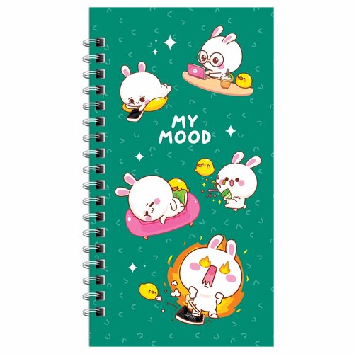 Записная книжка Meshu My Cute Day, 95х175 мм, 96 листов, матовая ламинация, выборочный УФ лак (MS_52919)
