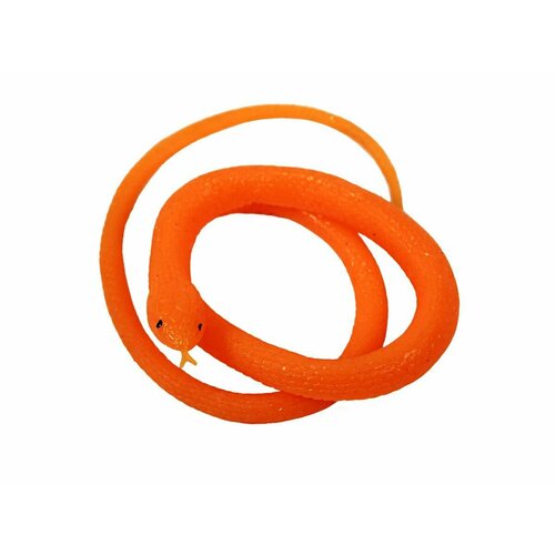 Игрушка антистресс тянучка Змея резиновая неоновая оранжевая 60 см